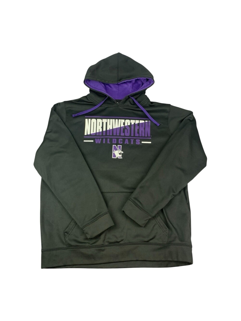 Northwestern Wildcats Men’s Hoodie Pullover Sweatshirt Black Purple Size XL